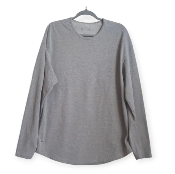 BYLT Basics Dtop Cut Crewneck Sweatshirt Long Sleeves Gray Size XL - Picture 1 of 8
